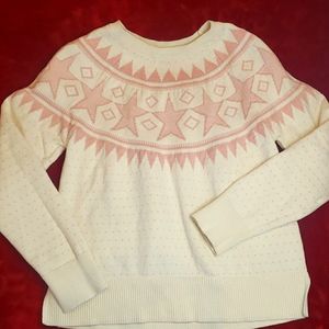 GapKids L pink star design sweater